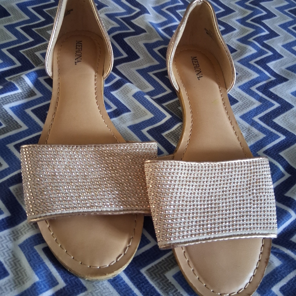 Merona Beige Rhinestone Sandals - Picture 1 of 3